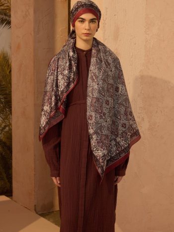 Soft Voile Silk Scarf in Red