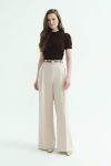 Single Pleat Palazzo Stone Trousers