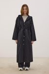 Long Parachute Raincoat in Black
