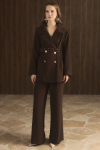 Veranka Belted Blazer Suit Set - Brown