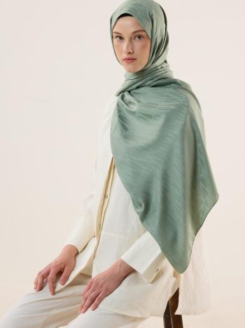 Verev Motif Jacquard Shawl Çağla