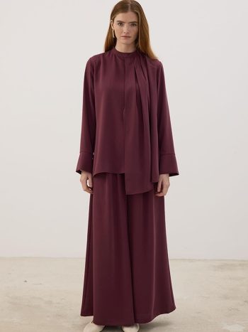 Placket Pleated Blouse Murdum