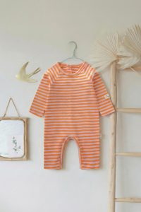 Striped Knit Jumpsuit 0-3 Years Powder Peach
