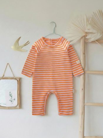 Striped Knit Jumpsuit 0-3 Years Powder Peach