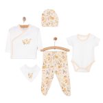 Bebbek Girl Baby 5-Piece Boxed Hospital Discharge V-Neck Set