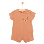 Newborn Baby Girl Short Romper, Beige Brown