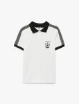 Boys' Cotton Color Block Polo Neck Short Sleeve T-shirt