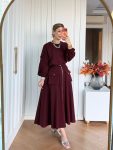 Tülay Skirt Set in Burgundy