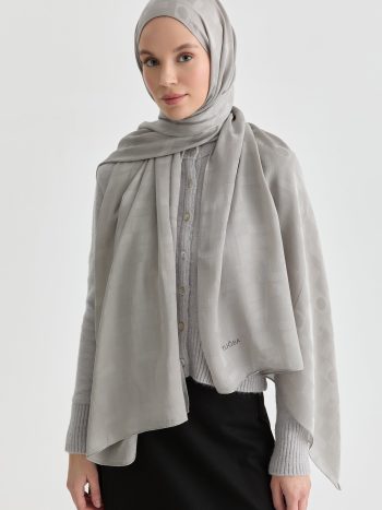 Miray Jacquard Natural Scarf - Silver