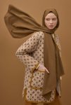 Soft Wrinkled Shawl Warm Brown