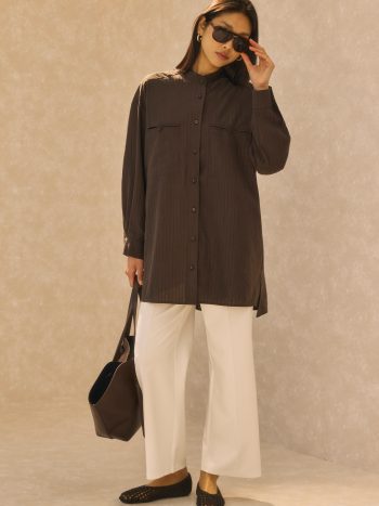 Welt Pocket Detail Shirt Bitter Brown