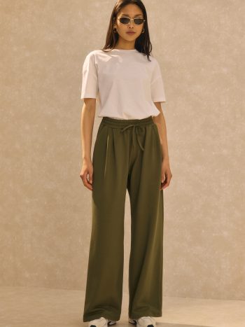 Geniş Paça Sweatpant Kaki