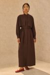 Dress With Apron Dark Brown