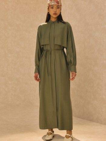 Forest Green Dress with Slit