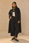 Single Pocket Detailed Long Trenchcoat Black