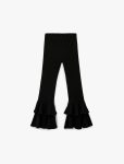 Girl's Elastic Waist Spanish Flare Pants with Ruffle Detail