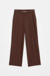 Belted Side-Zip Trousers - Coffee