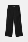 Belted Side-Zip Trousers - Black
