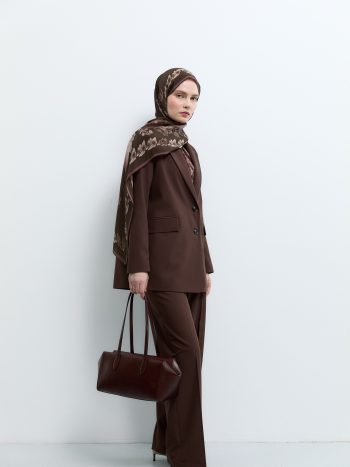 Asymmetric Leather Bag - Bitter Coffee