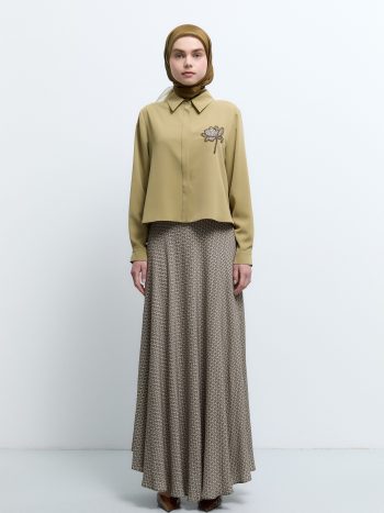 Embroidered Detail Shirt - Olive