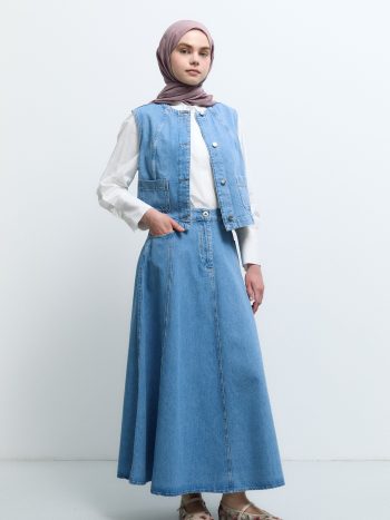 Cup Detail Vest - Blue