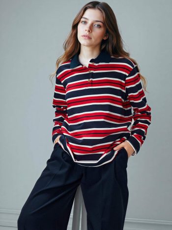 %100 Pamuk Regular Fıt Polo Yaka Sweatshirt Tunik