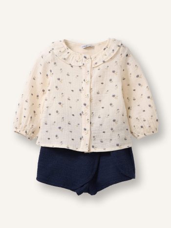 Floral Muslin 2-Piece Set for Baby Girl