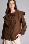 100% Cotton Regular Fit Long Sleeve Tunic with Flounce