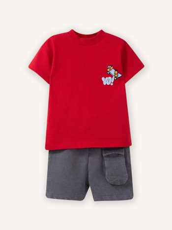 Skateboard Print 2-Piece Set for Baby Boys