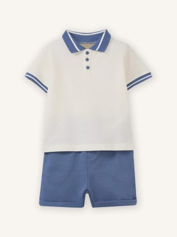 Pique Polo Shirt & Shorts 2-Piece Set for Baby Boys