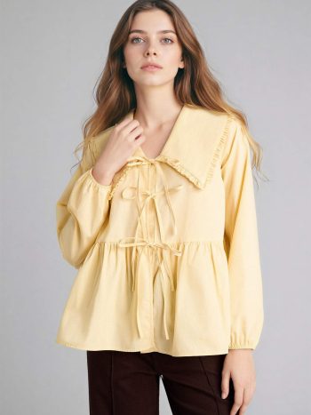 Tie-Front Poplin Shirt Tunic
