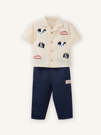 Animal Print Cotton 2-Piece Set for Baby Boy