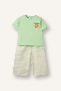 Floral T-Shirt Plaid Pants 2-Piece Set Baby Girl