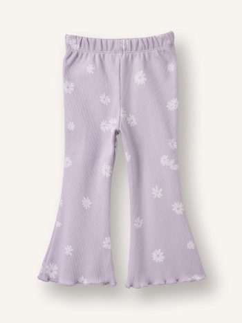 Floral Ribbed Knit Leggings for Baby Girl