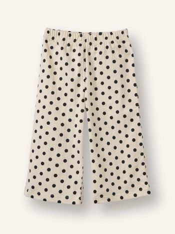 Wide Leg Crinkle Polka Dot Pants for Baby Girl