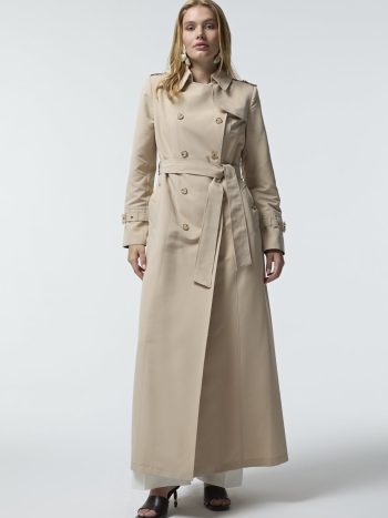 12528 LESNA TRENCH 40 - Stone Color Trench Coat 12528