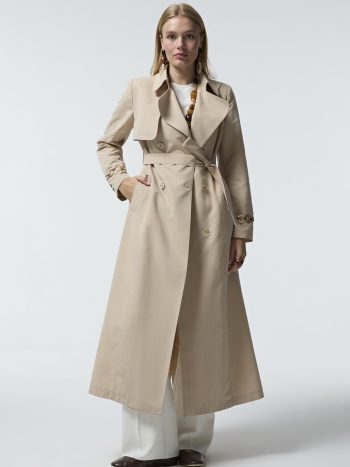 14043 LESNA TRENCH 38-48 Stone Trench Coat 14043