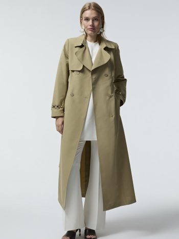 14043 LESNA TRENCH 38-48 Green Trench Coat 14043