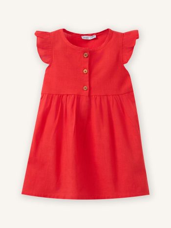 Pleated Poplin Dress for Baby Girl
