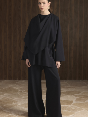 Auren Shawl Set - Navy Blue