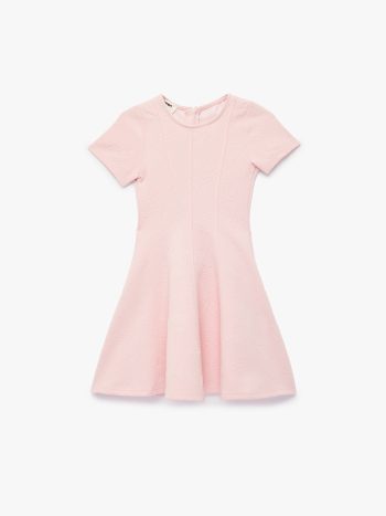 Girls' Short Sleeve Bicycle Collar Pleated Dress