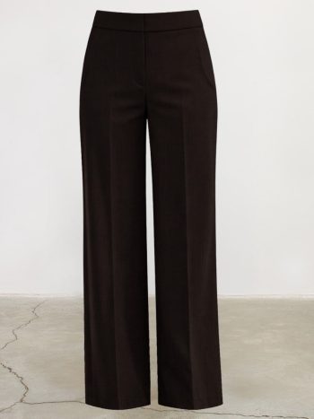 Wide-Leg Formal Trousers in Bitter Brown