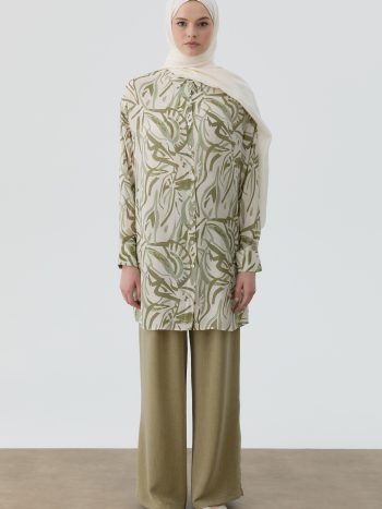 Double Pleated Detailed Trousers - Olive