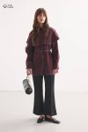 Removable Cape Collar Burgundy Shirt