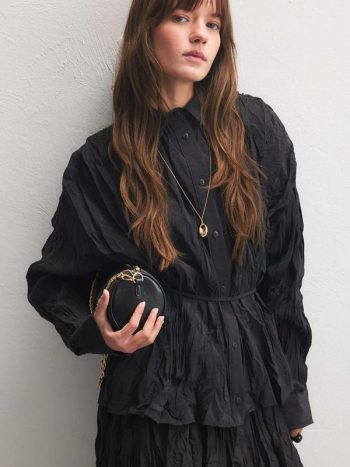 Crush Textured Black Shirt