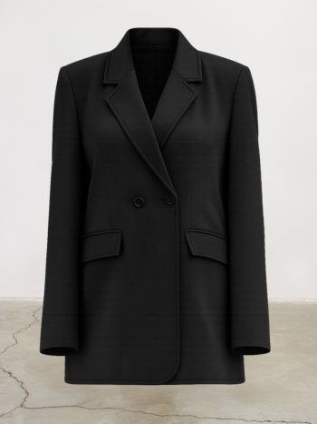 Stitched Detail Black Blazer