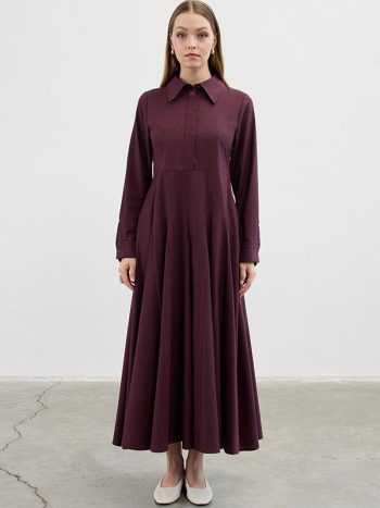 Bordeaux Ruffled Skirt Dress