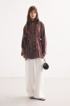 Gardenya Double-Stitch Detail Chocolate Shirt