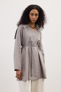 Wide Collar 100% Linen Jacket V-Neck