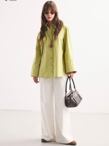 Olive Shirt with Thick Cuffs